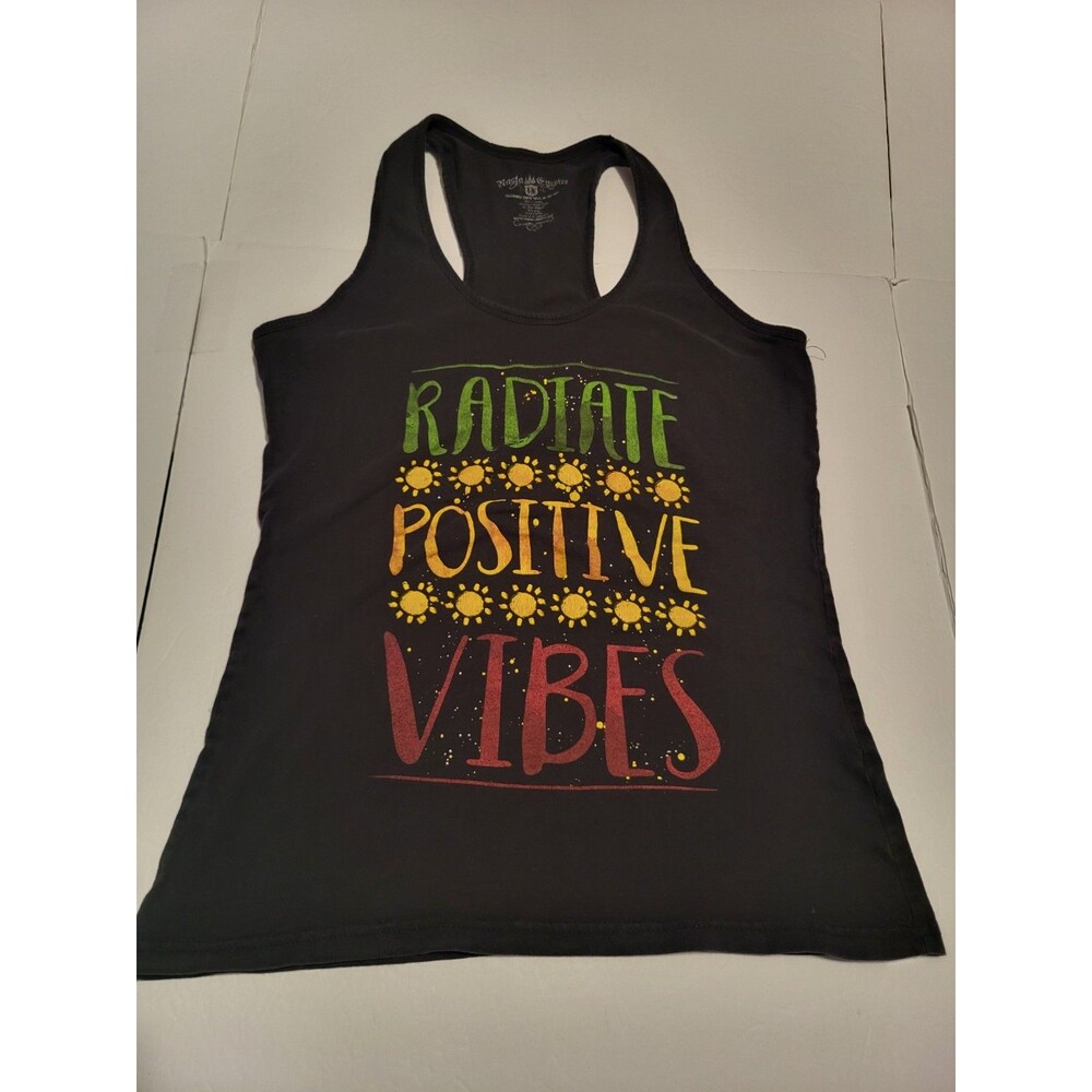 (#16) RADTATE POSITIVE VIBES tank Top Size Women's 1X Black